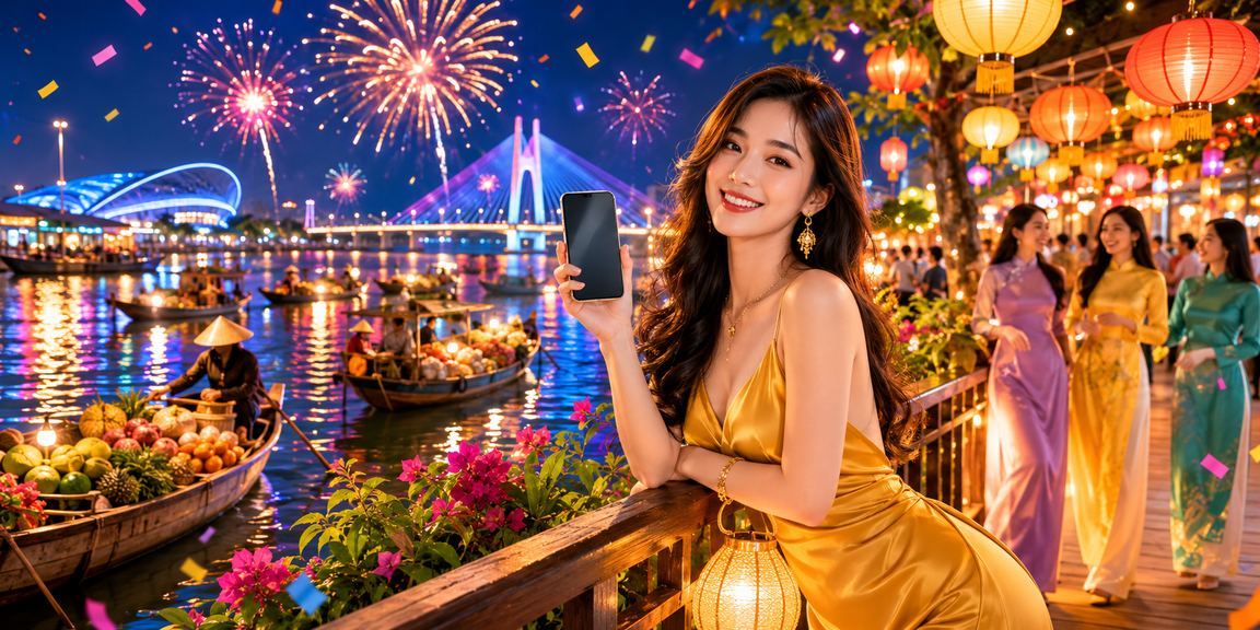Khách hàng nhận thưởng tại chợ đêm Cần Thơ